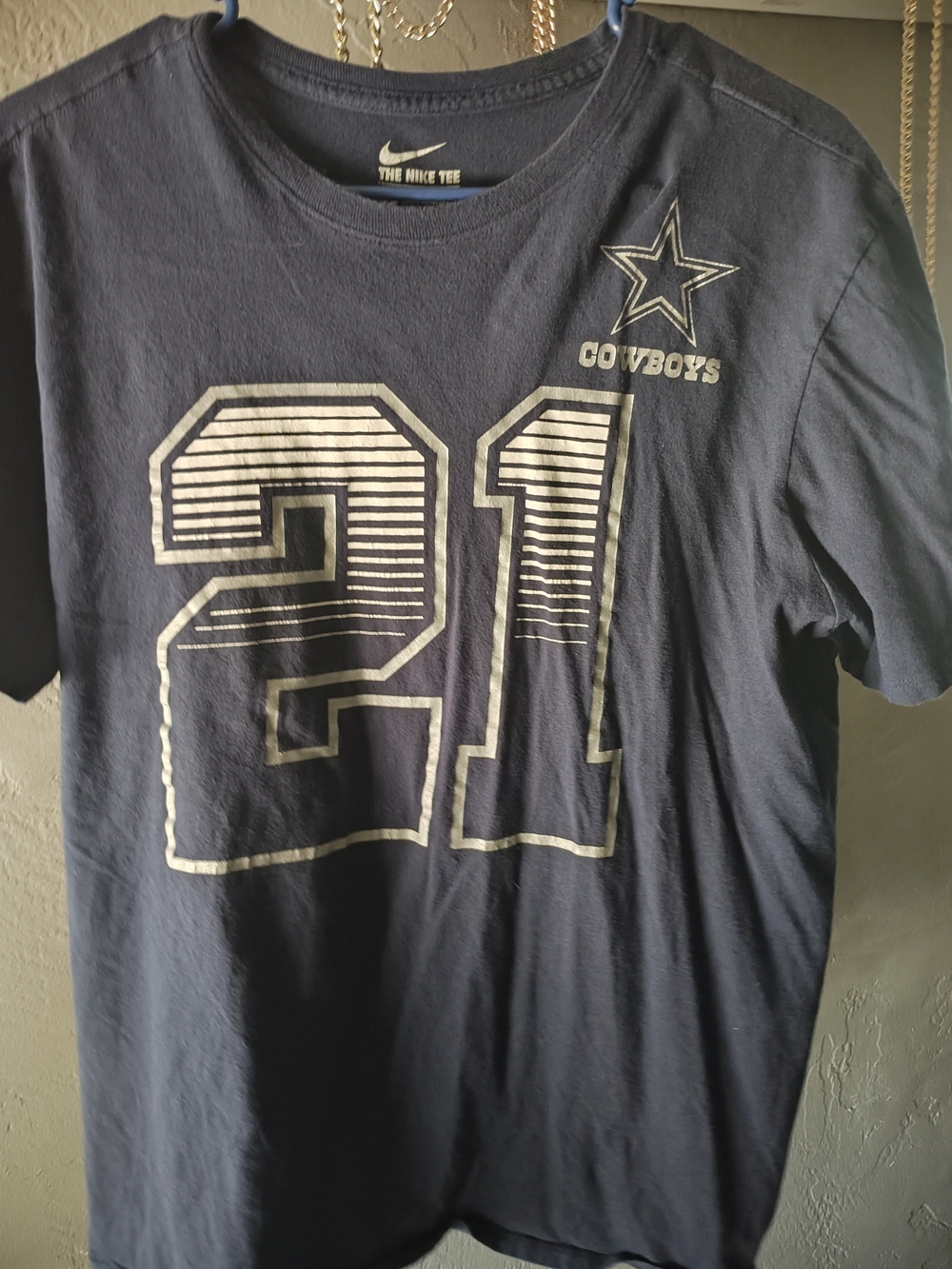 Nike Navy and White Cowboys #21 Graphic Tee